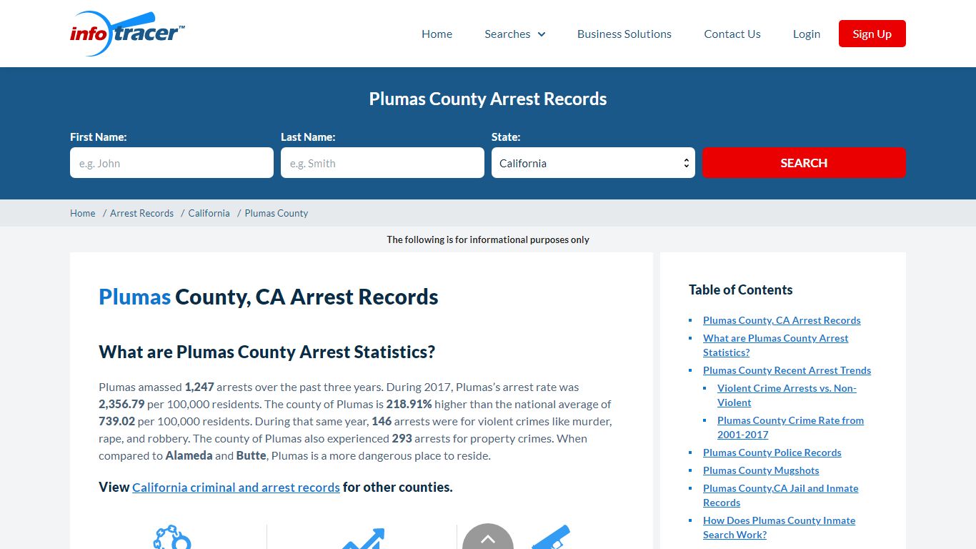 Plumas County, CA Arrests, Mugshots & Jail Records - InfoTracer